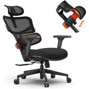 Ergonomic Office Chair – Auto-Following Lumbar Support with 4D Armrests & Adjustable Seat Depth