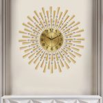 Large Modern Gold Wall Clock – Silent, Battery-Operated Non-Ticking Clock for Living Room, Bedroom, Kitchen & Office Décor