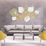 3D Metal Wall Decor – "Gold Flower Blooming" Handmade Leaf Sculpture for Modern Home Decoration