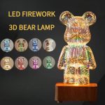 LED 3D Bear Fireworks Night Light – USB Ambient Light for Kids’ Room & Bedroom Decoration