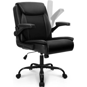 Office Chair – Adjustable Mid-Back Executive Desk Chair with PU Leather & Ergonomic Support