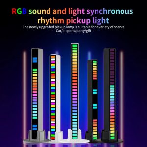 LED RGB USB Pickup Light Bar – Sound Control Music Rhythm Ambient Lamp for Car, PC & Gaming Setup